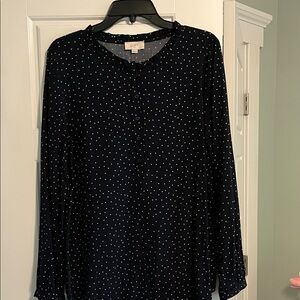 Loft Black and White Polka Dot Blouse